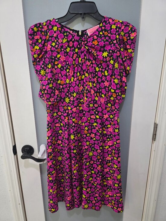 kate spade Dresses & Skirts - Kate Spade Bright Floral Puff Sleeve Dress Size 6 Multicolor A-Line